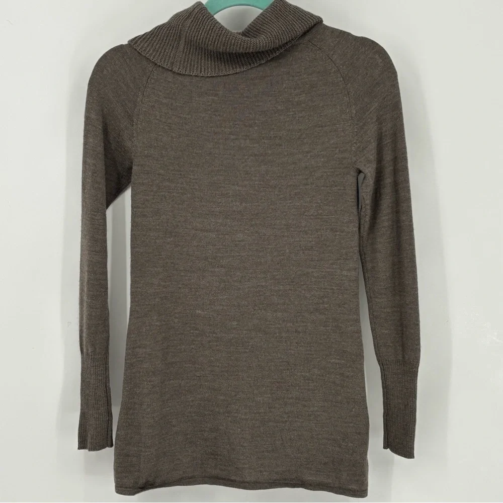 Smartwool Taupe brown Cowl Neck wool Sweater tunic pullover cozy warm - Picture 3 of 10